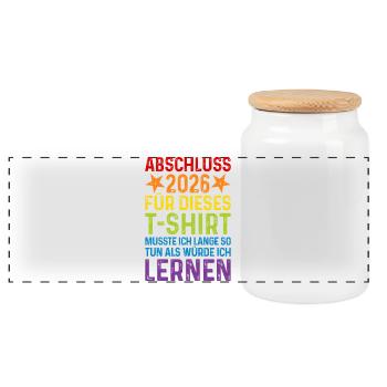 T-shirt de remise des diplômes 2026 disant Long Apprenez à faire semblant - Boîte à biscuits avec couvercle en bois - blanc - Devant