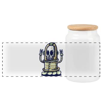 Sous-marin Capitaine Skeleton - Boîte à biscuits avec couvercle en bois - blanc - Devant