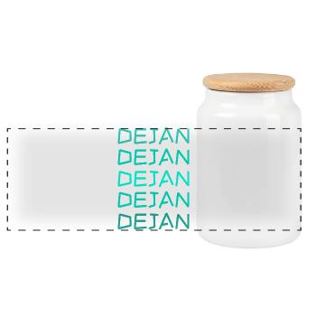 Junge Dejan - Panorama Keksdose mit Holzdeckel - Weiß - Vorne