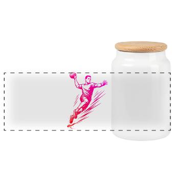 Déclaration pour tout le handball masculin - Boîte à biscuits avec couvercle en bois - blanc - Devant