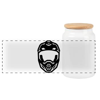 MTB Helmet Fullface Downhill - Panoramic Cookie Jar with Wooden Lid - white - Front