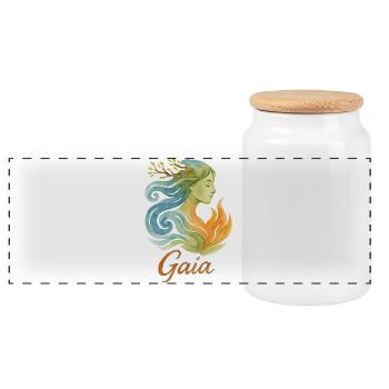 Gaïa - Mère Nature - Arbre de Vie - Boîte à biscuits avec couvercle en bois - blanc - Devant