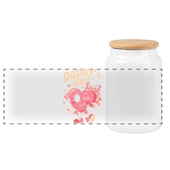 Daddys Girl Retro Herz Niedliche Rosa Familie - Panorama Keksdose mit Holzdeckel - Weiß - Vorne