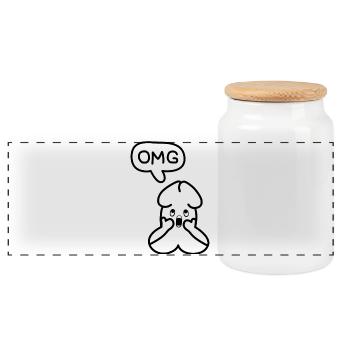 lustiges Junior OMG Emoticon - Panorama Keksdose mit Holzdeckel - Weiß - Vorne