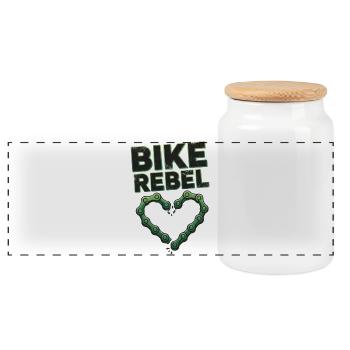 Chaîne Bike Rebel Heart - Boîte à biscuits avec couvercle en bois - blanc - Devant
