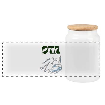 Logo de l’assistance chirurgicale - Boîte à biscuits avec couvercle en bois - blanc - Devant