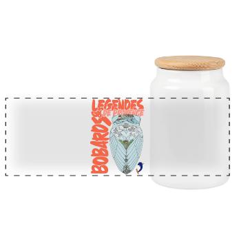 Légendes de Provence Cigale - Boîte à biscuits avec couvercle en bois - blanc - Devant