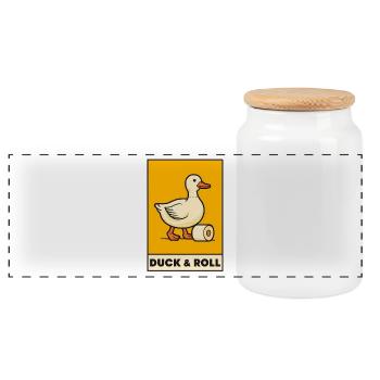 Baisser et rouler - Boîte à biscuits avec couvercle en bois - blanc - Devant