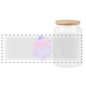 Women in Construction – Pastel Retro - Panoramic Cookie Jar with Wooden Lid - white - Front
