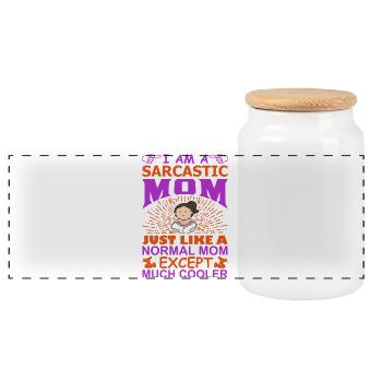 Chemise drôle de maman sarcastique et drôle de maman cool - Boîte à biscuits avec couvercle en bois - blanc - Devant