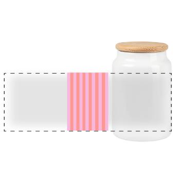 Bandes - Rose Rouge Personnalisable - Boîte à biscuits avec couvercle en bois - blanc - Devant