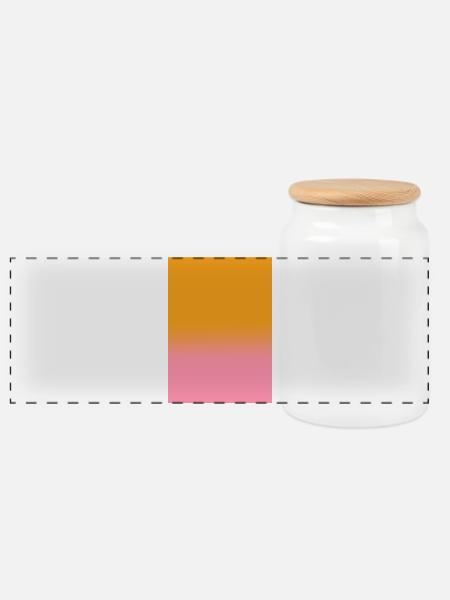 Gradient - orange rosa personalisierbar - Panorama Keksdose mit Holzdeckel - Weiß