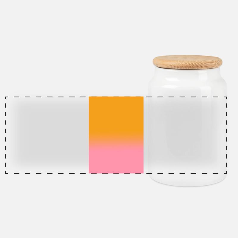 Gradient - orange rosa personalisierbar - Panorama Keksdose mit Holzdeckel - Weiß