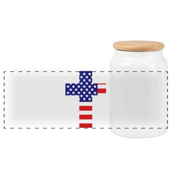 Christian Cross - Boîte à biscuits avec couvercle en bois - blanc - Devant