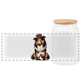 Propriétaire de Collie Collie Amant de Collie Collie Propriétaire - Boîte à biscuits avec couvercle en bois - blanc - Devant