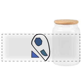 Formes abstraites bleues sur fond noir - Boîte à biscuits avec couvercle en bois - blanc - Devant