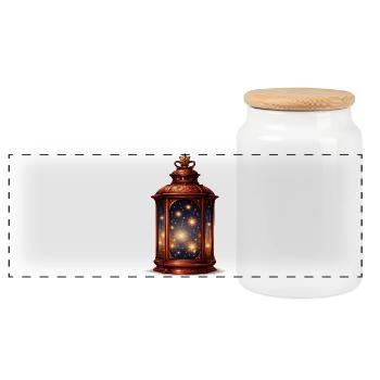 Star Lantern Night Magic - Panoramic Cookie Jar with Wooden Lid - white - Front