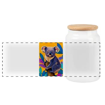 Koala - Panorama Keksdose mit Holzdeckel - Weiß - Vorne