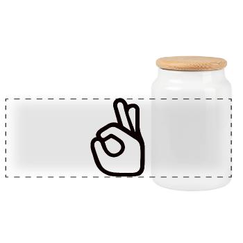 Signaux manuels OK – Symbole parfait - Boîte à biscuits avec couvercle en bois - blanc - Devant