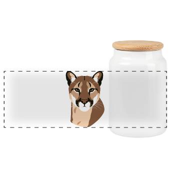 Berglöwe - Panoramic Cookie Jar with Wooden Lid - white - Front
