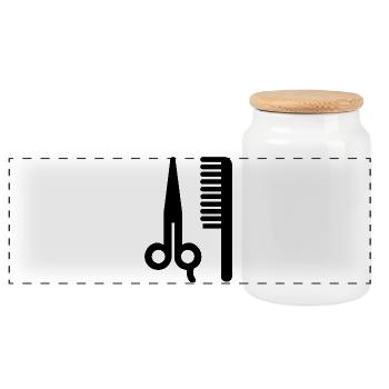 coiffeur - Boîte à biscuits avec couvercle en bois - blanc - Devant