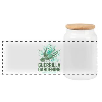 Guerrilla Gardening - Panorama Keksdose mit Holzdeckel - Weiß - Vorne