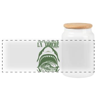 La Torche Surf Requin Bretagne - Boîte à biscuits avec couvercle en bois - blanc - Devant