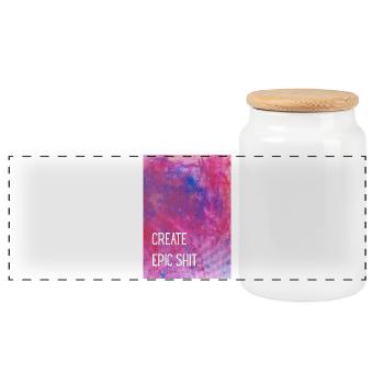 Créer des trucs épiques. - Boîte à biscuits avec couvercle en bois - blanc - Devant