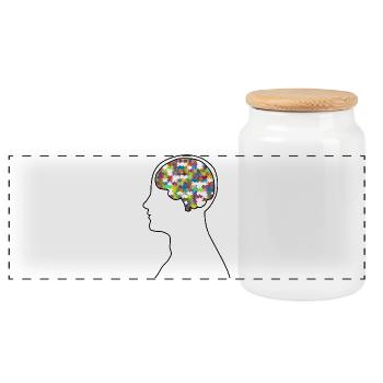 Sans Fantôme | Conception Verlag du Zodiac - Boîte à biscuits avec couvercle en bois - blanc - Devant