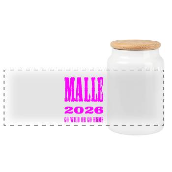 Malle 2026 Die wildesten Girls der Insel Go Wild - Panorama Keksdose mit Holzdeckel - Weiß - Vorne