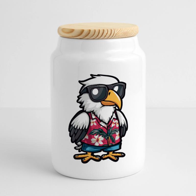 Vacances Eagle Comic Boîte à biscuits avec couvercle en bois