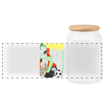 Naples Street culture - Boîte à biscuits avec couvercle en bois - blanc - Devant