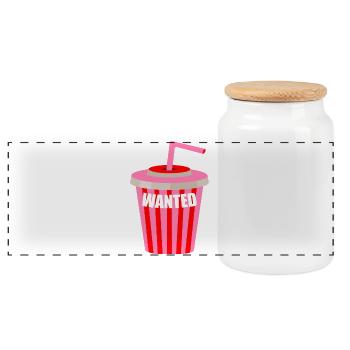 Milchshake gewünscht - Panorama Keksdose mit Holzdeckel - Weiß - Vorne