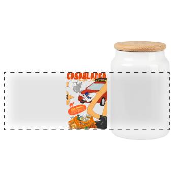 Casablanca Petit Taxi et Délices - Boîte à biscuits avec couvercle en bois - blanc - Devant