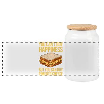 Pimento Cheese Sandwich Golf Geschenk - Panorama Keksdose mit Holzdeckel - Weiß - Vorne