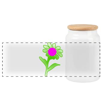 Blumen - Panorama Keksdose mit Holzdeckel - Weiß - Vorne
