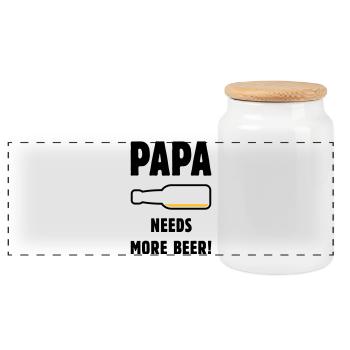 Papa a besoin de plus de bière ! (Bière Père Papa / POS 2C) - Boîte à biscuits avec couvercle en bois - blanc - Devant