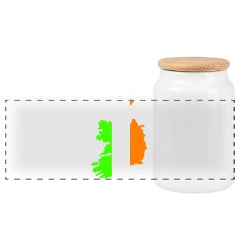 Ireland Country - Panoramic Cookie Jar with Wooden Lid - white - Front