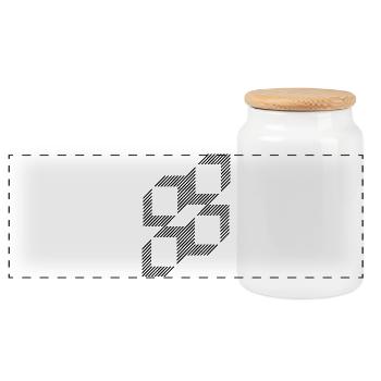 Design von Quadraten außerhalb der Linien - Panorama Keksdose mit Holzdeckel - Weiß - Vorne