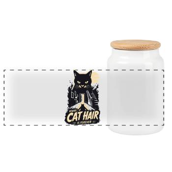 Méfiez-vous des poils de chat pour toujours - Boîte à biscuits avec couvercle en bois - blanc - Devant