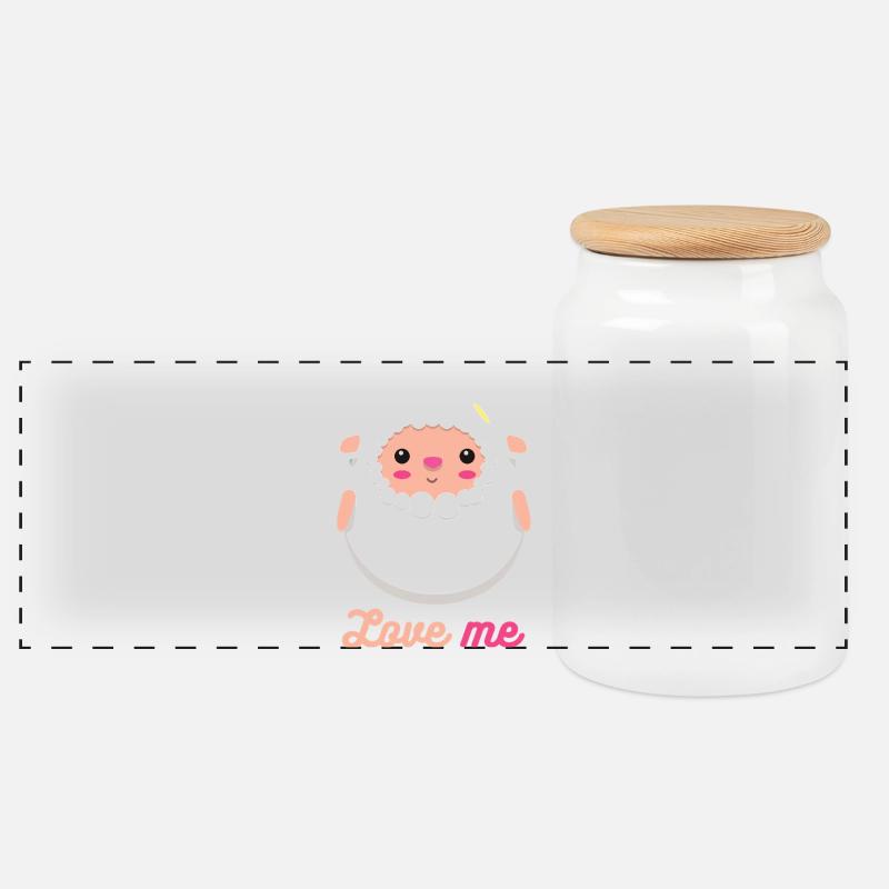 Mouton - Boîte à biscuits avec couvercle en bois - blanc