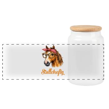 Stallchefin - Panorama Keksdose mit Holzdeckel - Weiß - Vorne