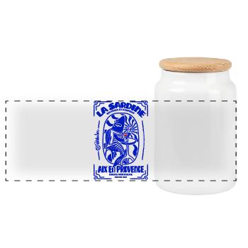 Sardine Aix En Provence - Boîte à biscuits avec couvercle en bois - blanc - Devant