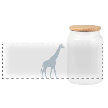Pastellgiraffe Silhouette - Panorama Keksdose mit Holzdeckel - Weiß - Vorne