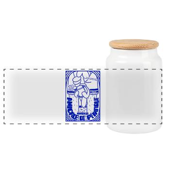 Amicale de pétanque Marseille rétro - Boîte à biscuits avec couvercle en bois - blanc - Devant