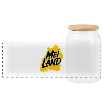 Mei Länd Baden-Württemberg - Panoramic Cookie Jar with Wooden Lid - white - Front