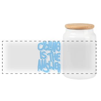 Cycling_is_the_answer_babyblau - Boîte à biscuits avec couvercle en bois - blanc - Devant