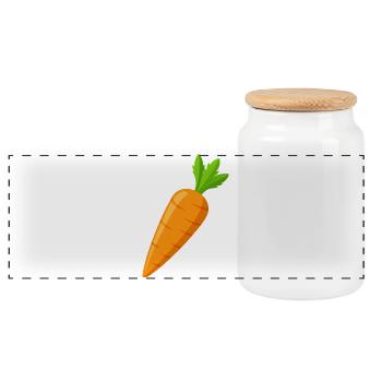 carotte - Boîte à biscuits avec couvercle en bois - blanc - Devant