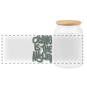 Cycling is the answer pastellgruen - Panorama Keksdose mit Holzdeckel - Weiß - Vorne