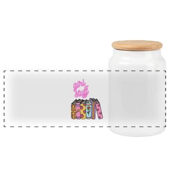 Girl Stuff Book Colour Magic - Panoramic Cookie Jar with Wooden Lid - white - Front
